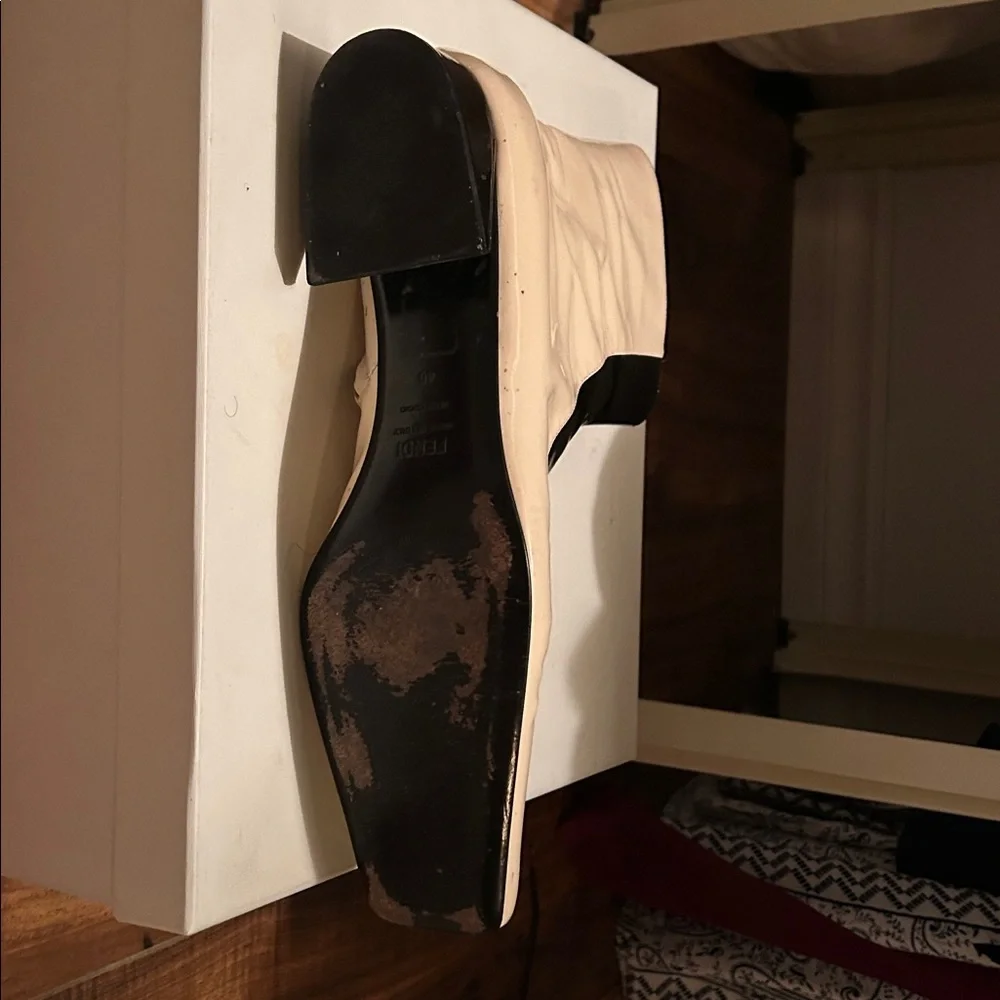 Fendi Black and Cream Go-Go Style Boots - Picture 5 of 6